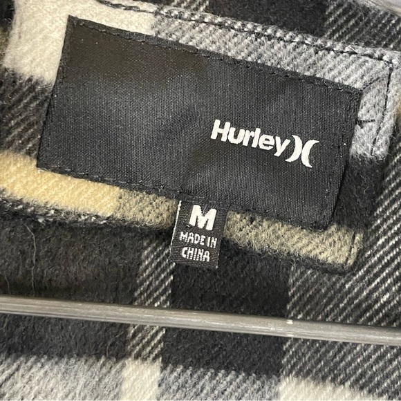 Hurley Plaid Peacoat full zip size Medium black and white lined jacket - Picture 3 of 7